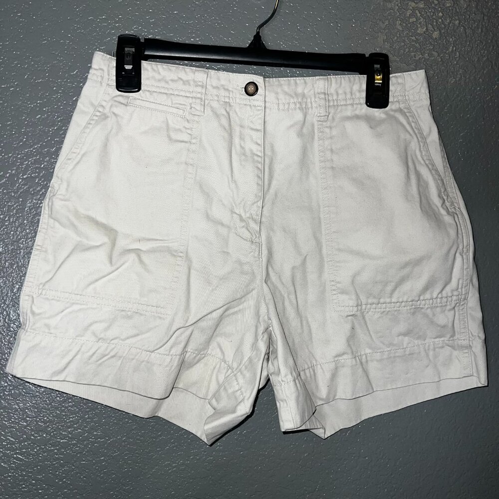 Women’s White Utility Shorts Size 6 Casual Cotton Pockets Summer